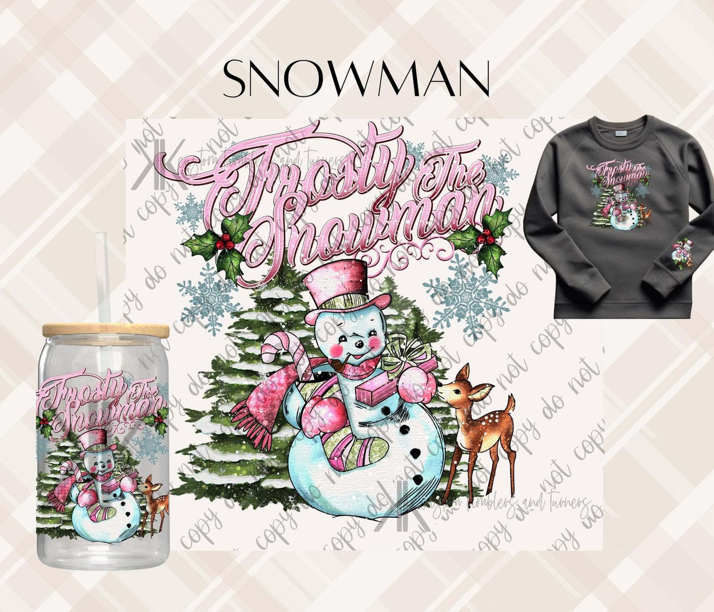 SNOWMAN DTF/UVDTF (POCKET & SLEEVE OPTIONS AVAIL)