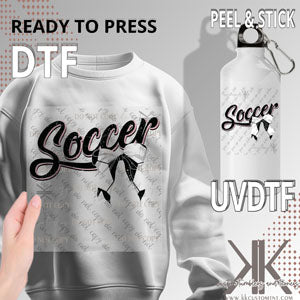 Black Soccer Bow DTF/UVDTF