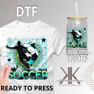 Soccer Stacked - Green DTF/UVDTF