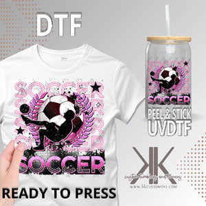 Soccer Stacked - Pinkish Purple DTF/UVDTF