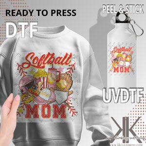 Pink Softball Mom DTF/UVDTF