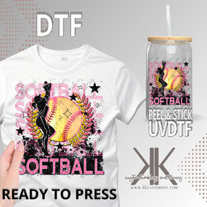Softball Stacked DTF/UVDTF