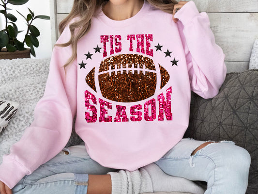 Tis the Season Football Faux Glitter DTF/UV DTF