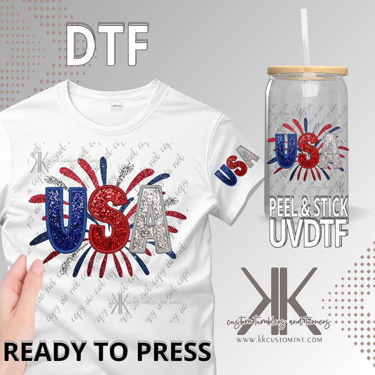 USA Faux Sequin DTF/UVDTF
