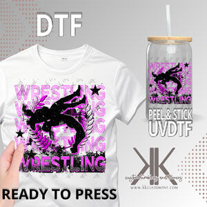 Wrestling Stacked - Purple DTF/UVDTF