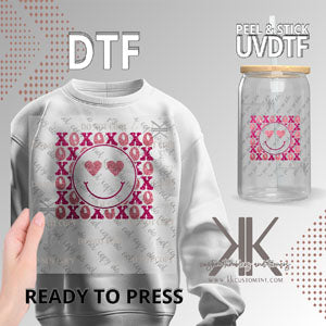 XOXO Smiley Faux Sequin  DTF/UVDTF