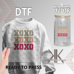 XOXO Stacked Faux Chenille DTF/UVDTF