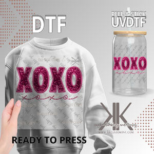 XOXO Faux Glitter DTF/UVDTF