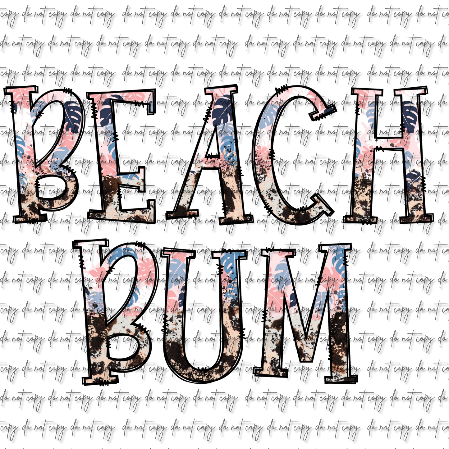 BEACH BUM UV DTF DECAL