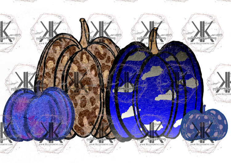 Blue Leopard Pumpkins PNG **Digital Download Only**