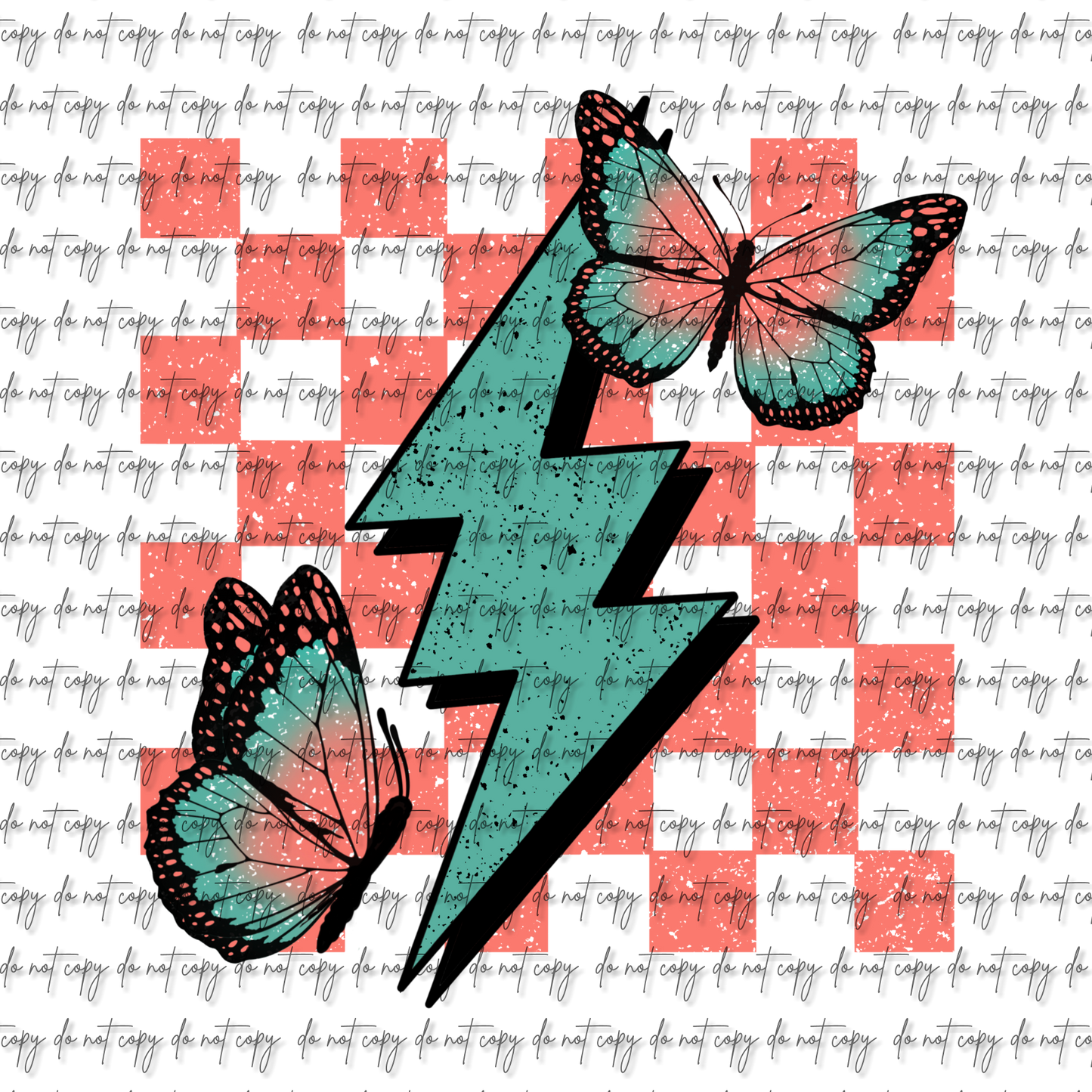 BUTTERFLY CHECKERED UVDTF DECAL