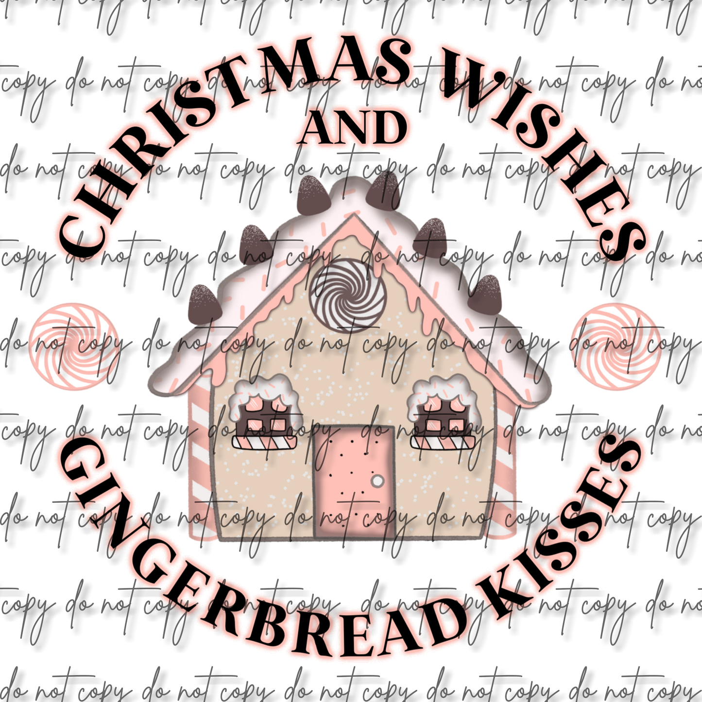 CHRISTMAS WISHES GINGERBREAD HOUSE DTF