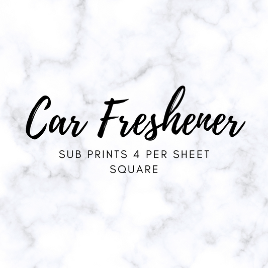 Square Car Freshener 4 per sheet PRINT ONLY