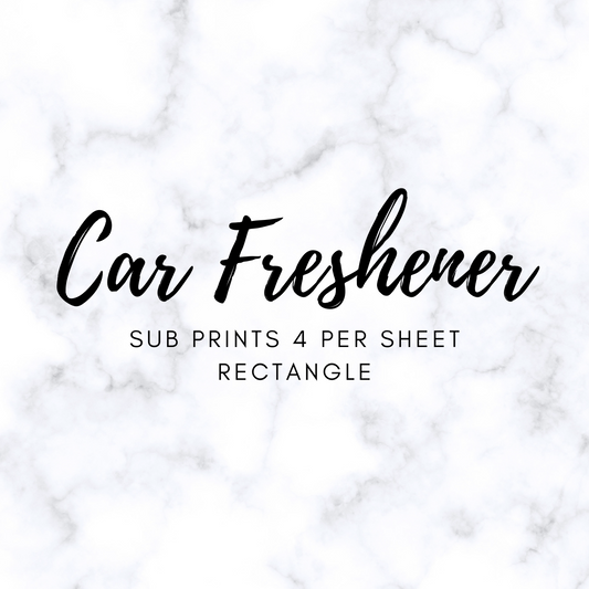 Rectangle Car Freshener 4 per sheet PRINT ONLY
