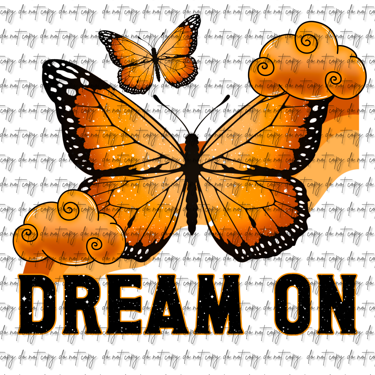 DREAM ON BUTTERFLY UV DTF DECAL