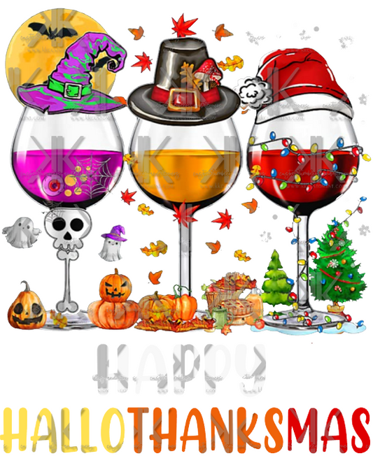 WINE HALLOWTHANKSMAS DTF PRINT