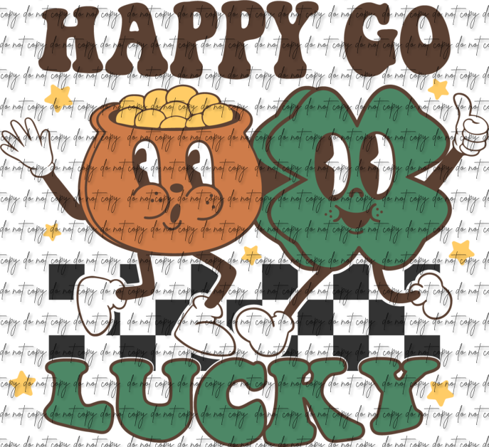 HAPPY GO LUCKY UV DTF DECAL