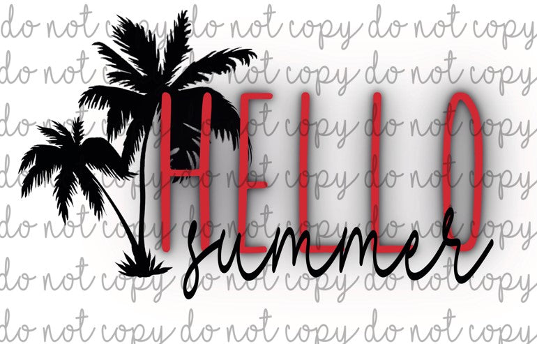 HELLO SUMMER X 2 PNG *Digital Download Only**