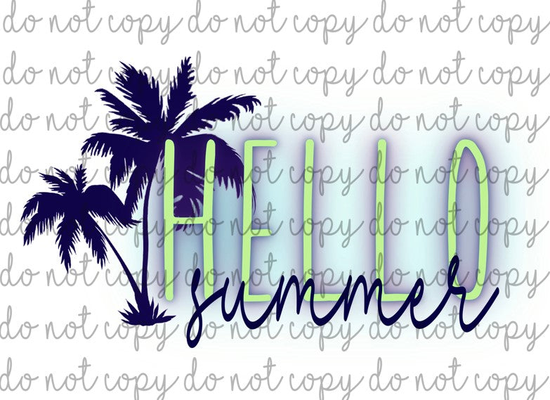 HELLO SUMMER X 2 PNG *Digital Download Only**