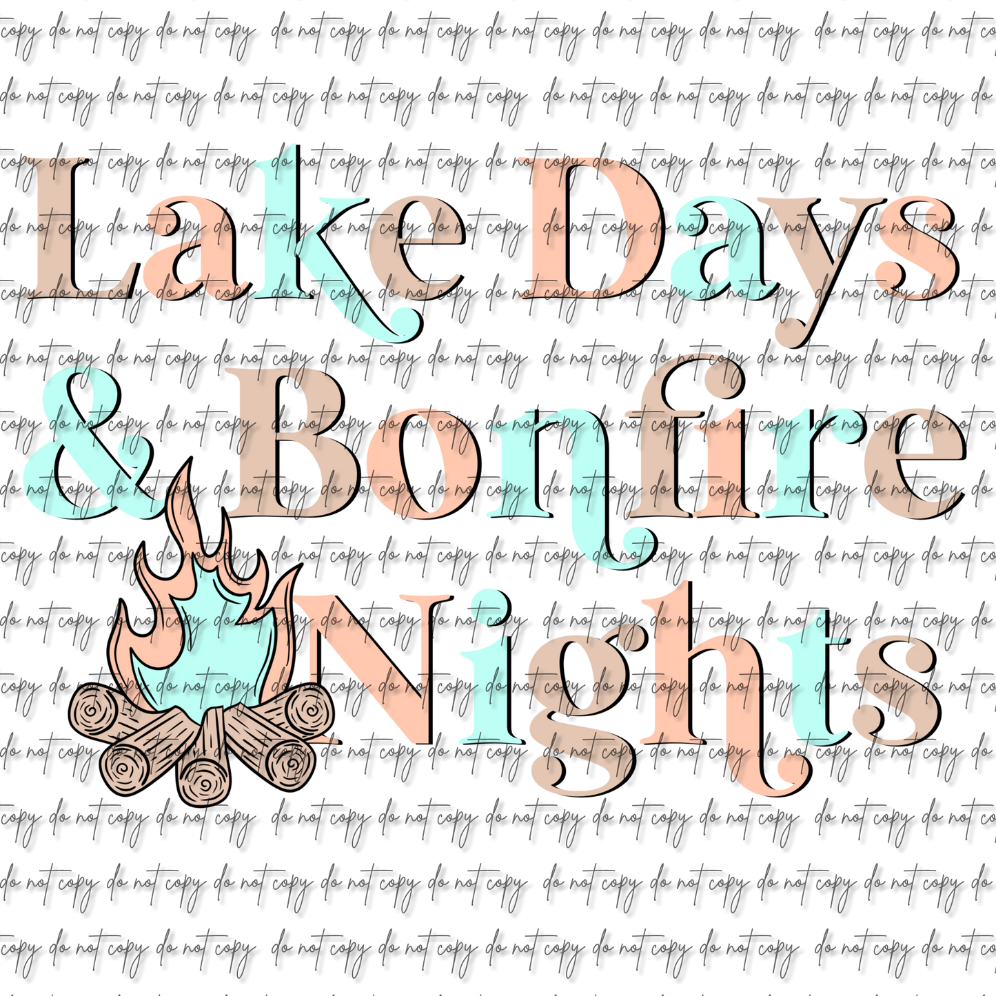 LAKE DAYS & BONFIRE NIGHTS UV DTF DECAL
