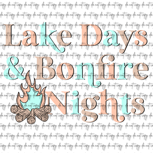 LAKE DAYS & BONFIRE NIGHTS UV DTF DECAL