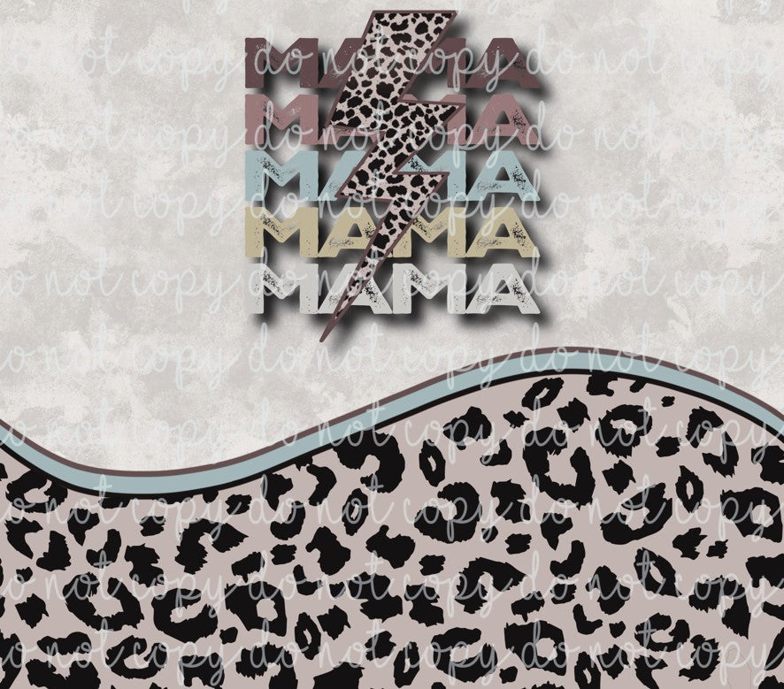 LEOPARD MAMA BOLT TUMBLER PNG *Digital Download Only**