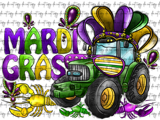 MARDI GRAS TRACTOR DTF TRASNFER