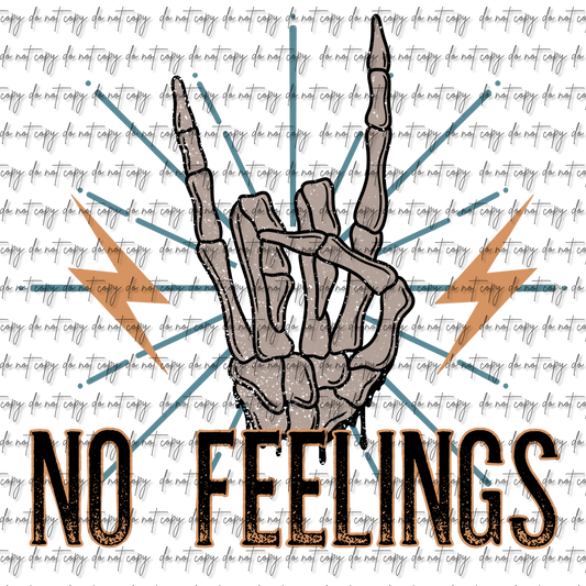 NO FEELINGS SKELLIE HAND DTF (W/POCKET OPTION)