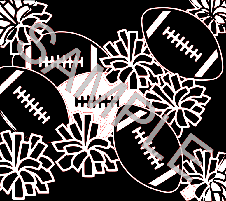 POM AND FOOTBALL SVG **Digital Download Only**
