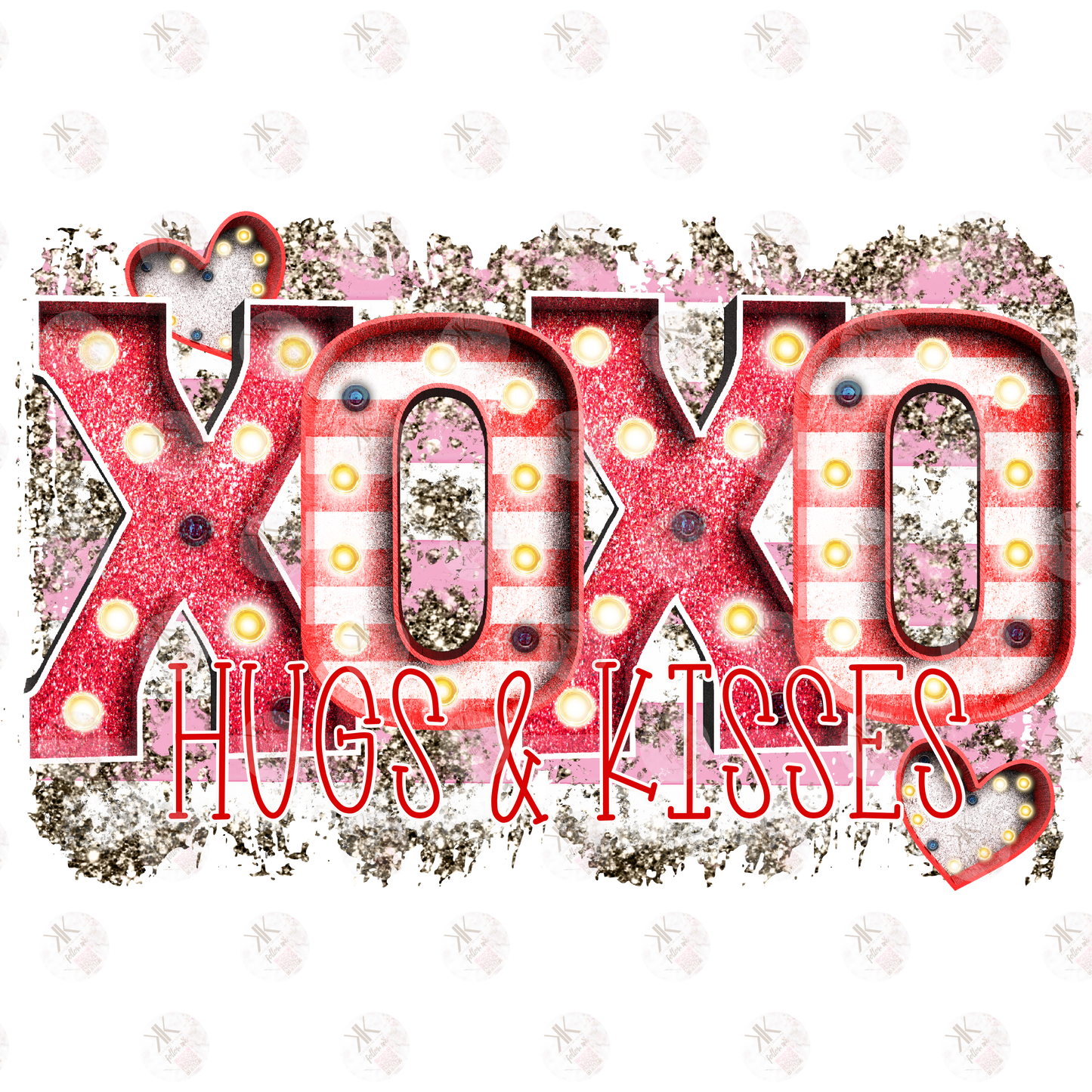 XOXO Lights Hugs & Kisses DTF