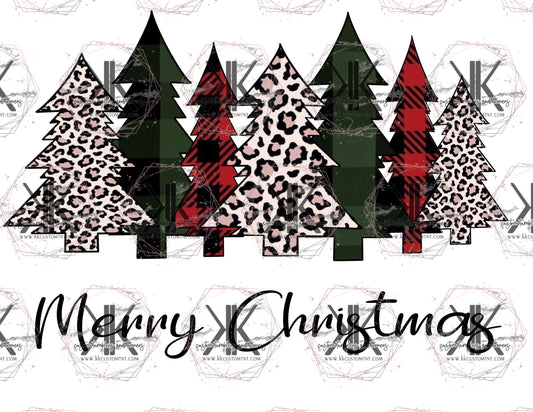 Plaid Leopard Christmas PNG DTF