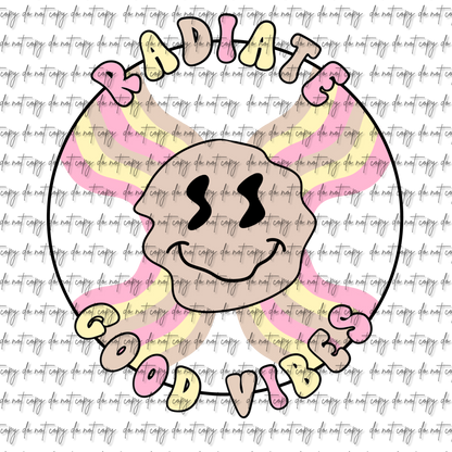 RADIATE GOOD VIBES SMILEY DTF