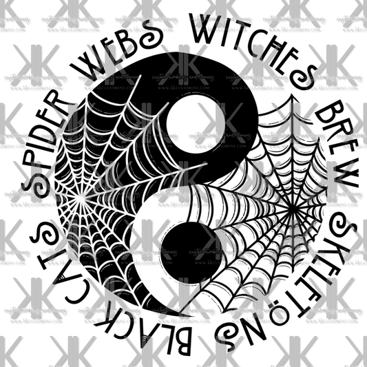 SPIDER WEB YING YANG  DTF