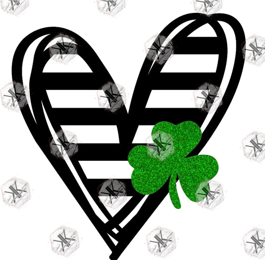 Stripe Heart Shamrock PRINT ONLY