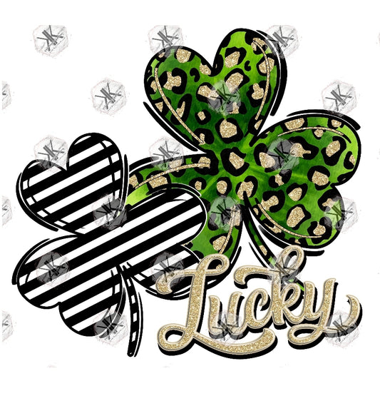 Lucky Shamrock Leopard/Stripes PRINT ONLY