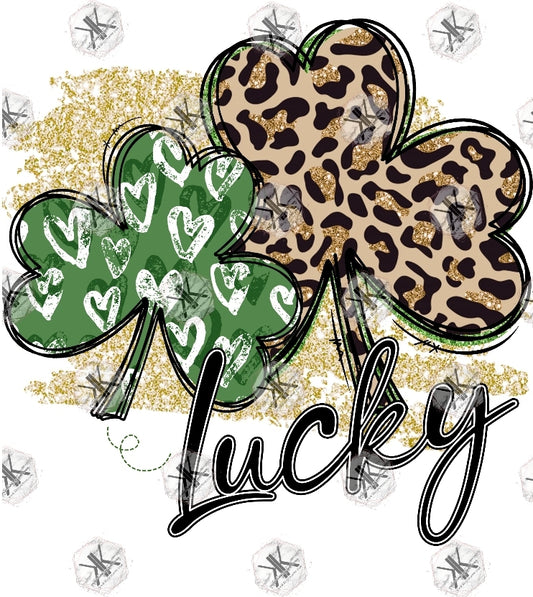 Lucky Shamrock Leopard/Hearts PRINT ONLY