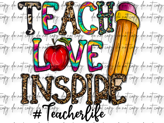 TEACH LOVE INSPIRE DTF