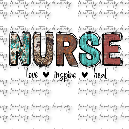 NURSE LOVE INSPIRE HEAL DTF