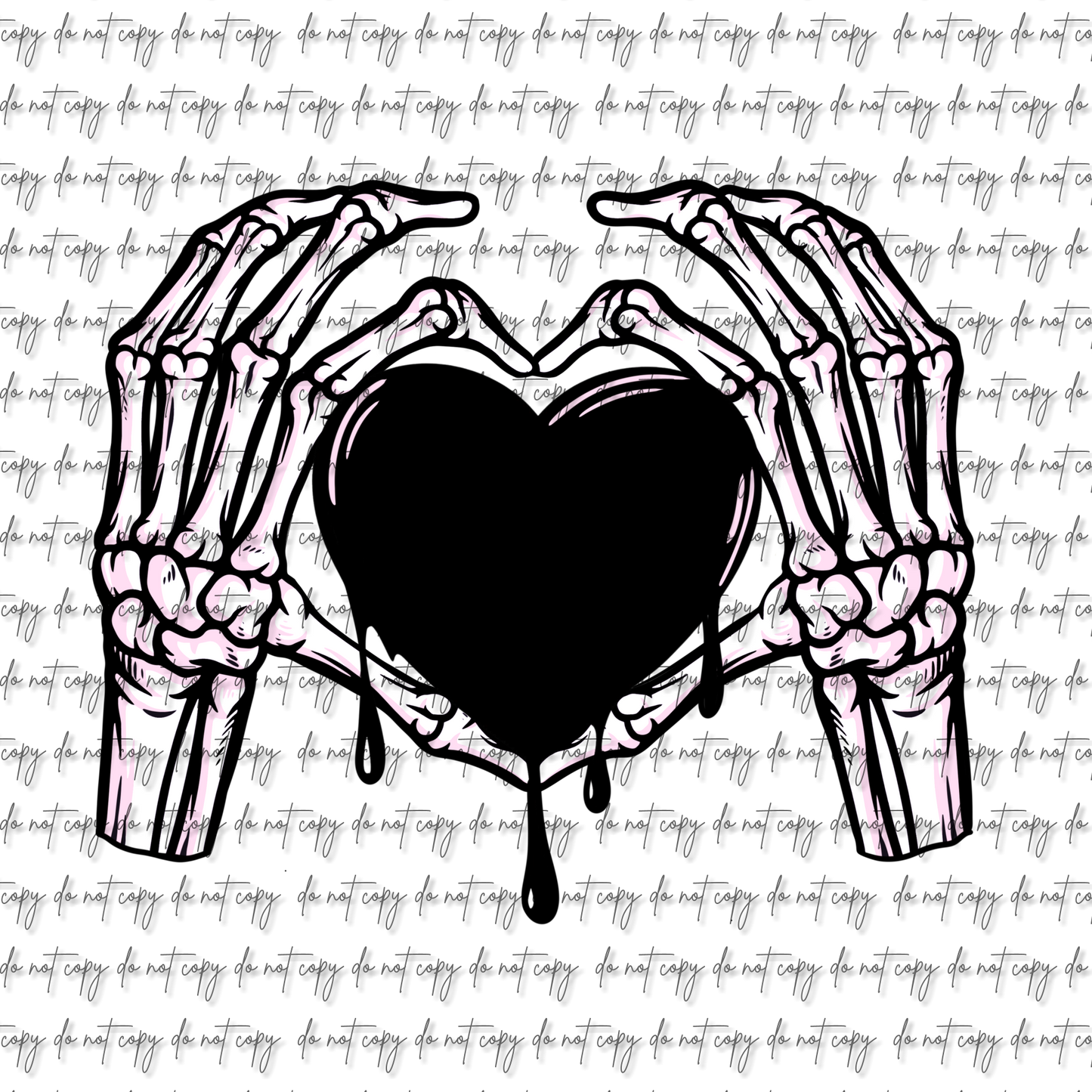 DRIPPY HEART SKELLIE HANDS UV DTF DECAL