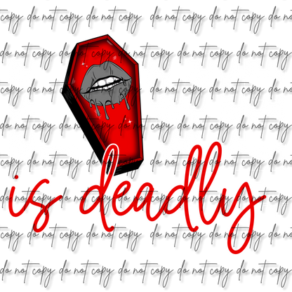 LOVE IS DEADLY DTF ( black or white WITH POCKET OPTION)