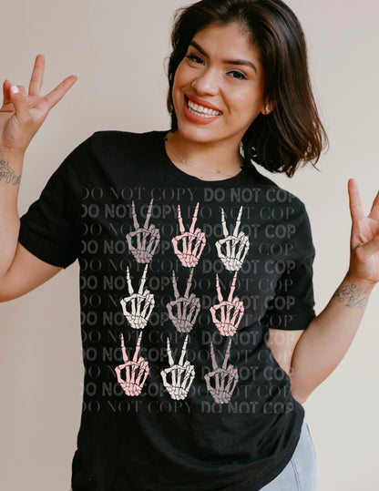 PEACE SKELLY HANDS COLOR DTF