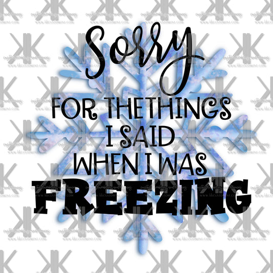 SORRY FOR THE THINGS I SAID WHEN I WAS FREEZING DTF