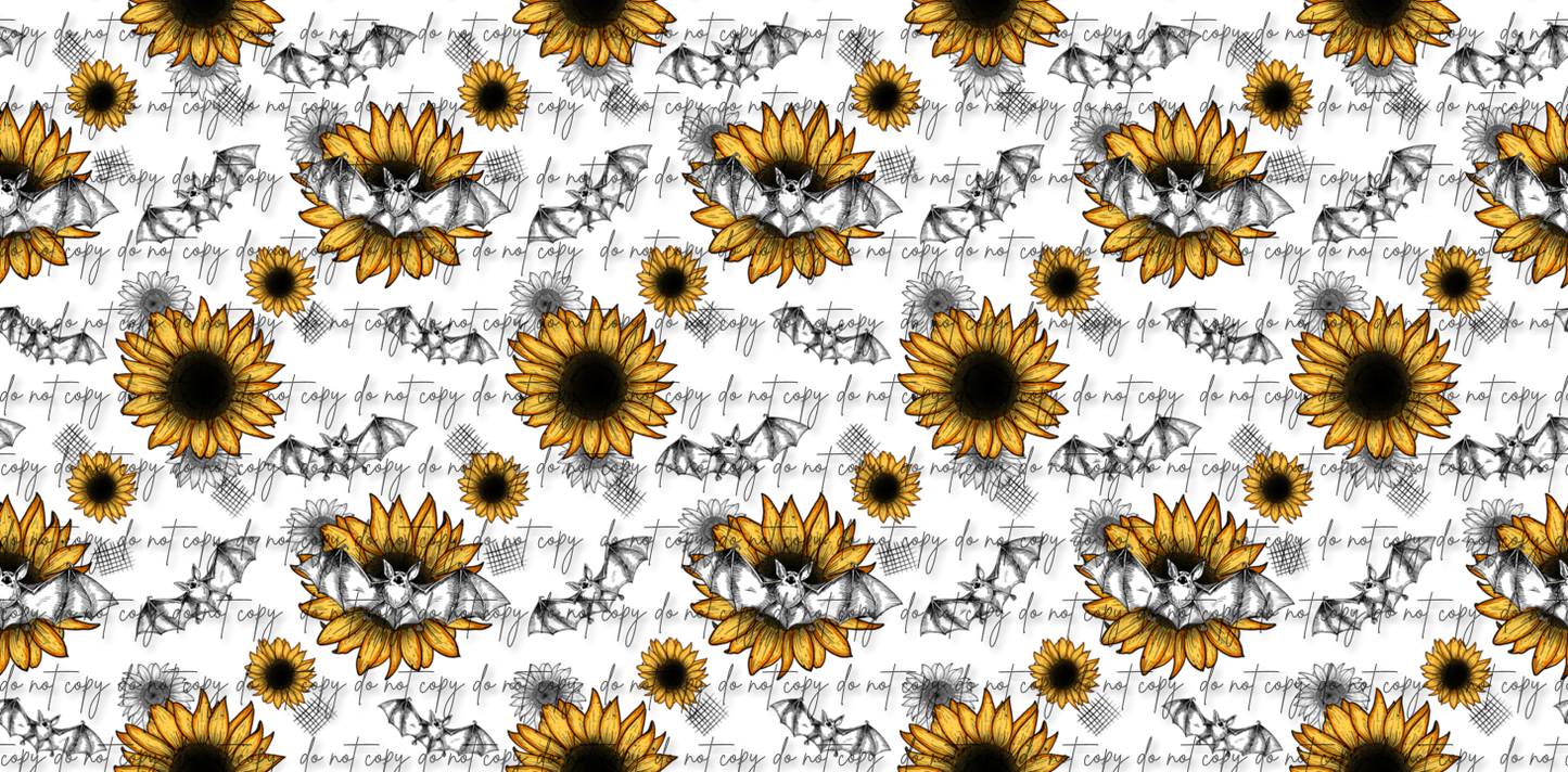 SUNFLOWERS & BATS UV DTF WRAP/DECAL